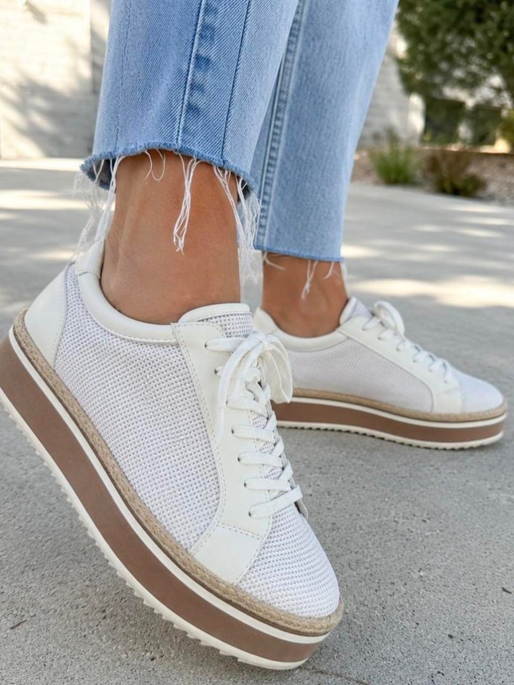 Dolce Vita Telah Platform Sneaker Espadrille Shoe Womens 10 Mesh & Leather Upper